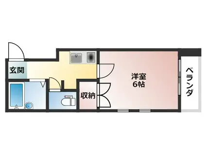 アルデオ呉(1K/2階)の間取り写真