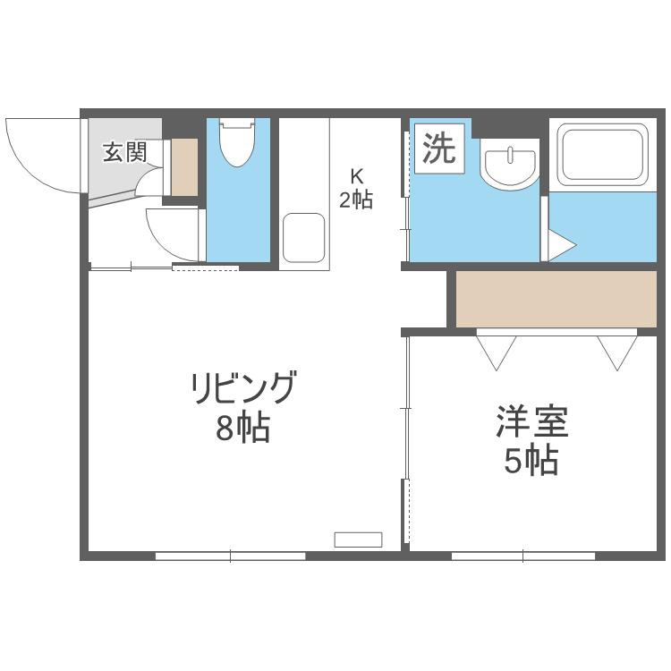 グランメール中島パーク(1LDK/3階)の間取り写真