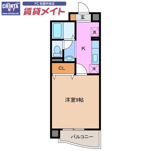 パレドールKONISHI(1K/1階)の間取り写真