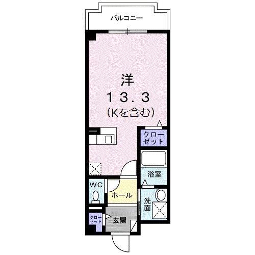 ヌウボーTK(ワンルーム/6階)の間取り写真