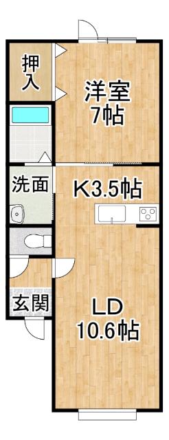 CASA SOLEADAI・II(1LDK/1階)の間取り写真