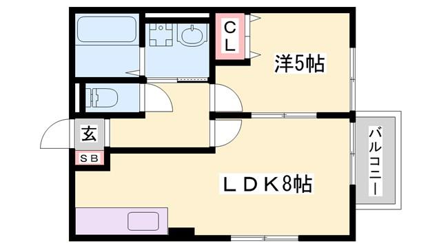 レトアKEI(1LDK/1階)の間取り写真