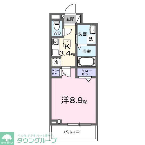 パークグレイス上尾(1K/1階)の間取り写真