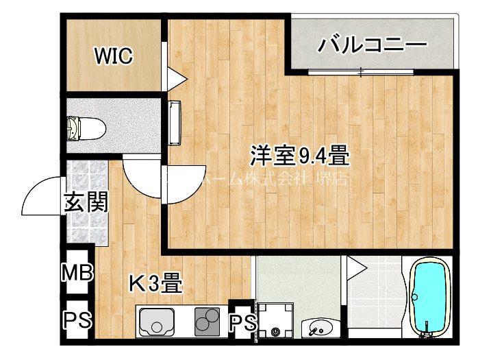 フジパレス西湊III番館(1K/1階)の間取り写真