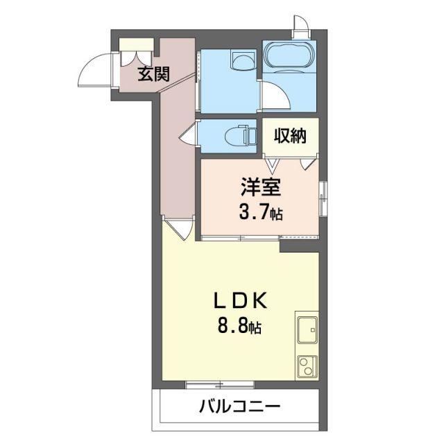 グランディールIV(1LDK/1階)の間取り写真
