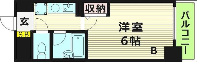 エスリード大阪城北(1K/5階)の間取り写真