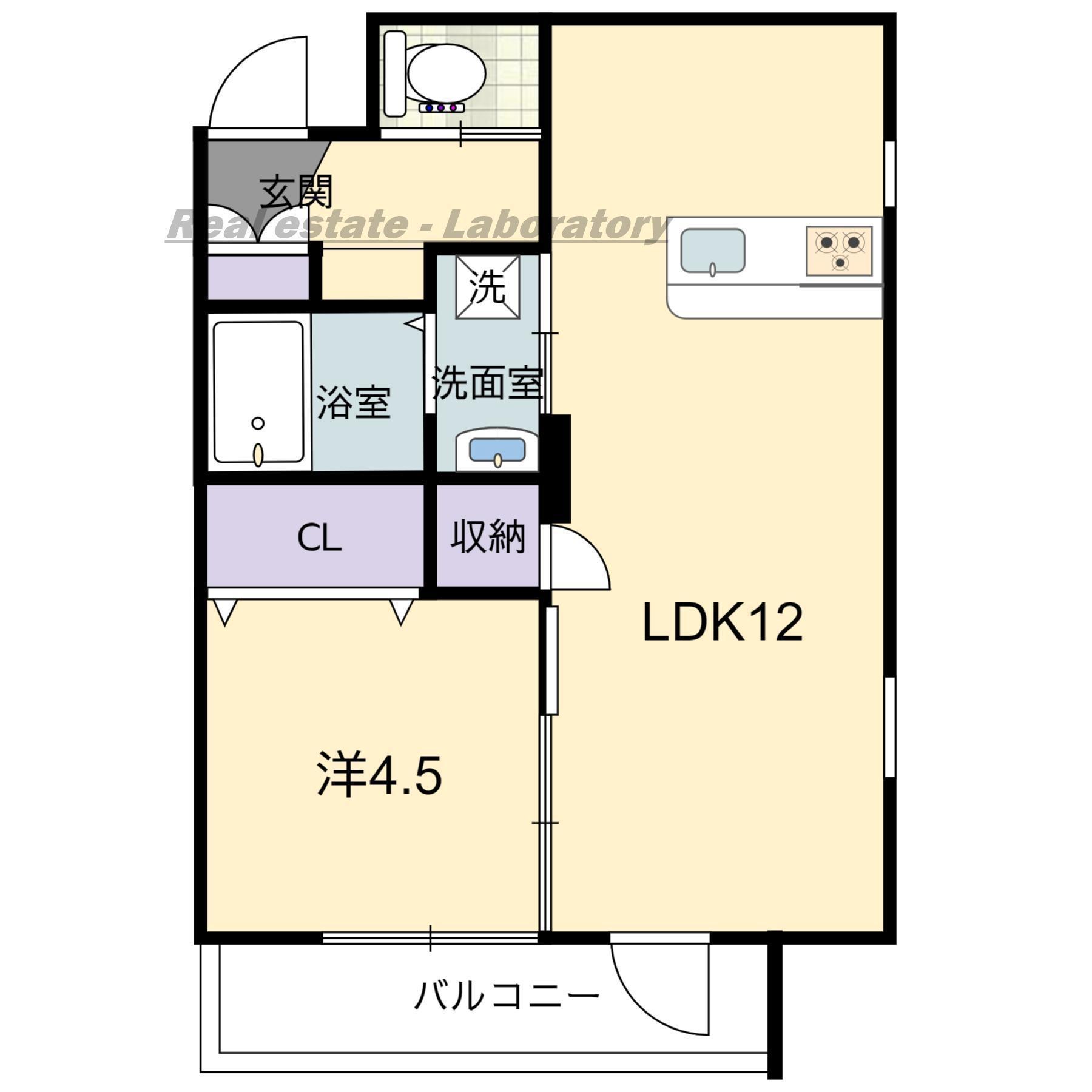 VALO吉村(1LDK/1階)の間取り写真