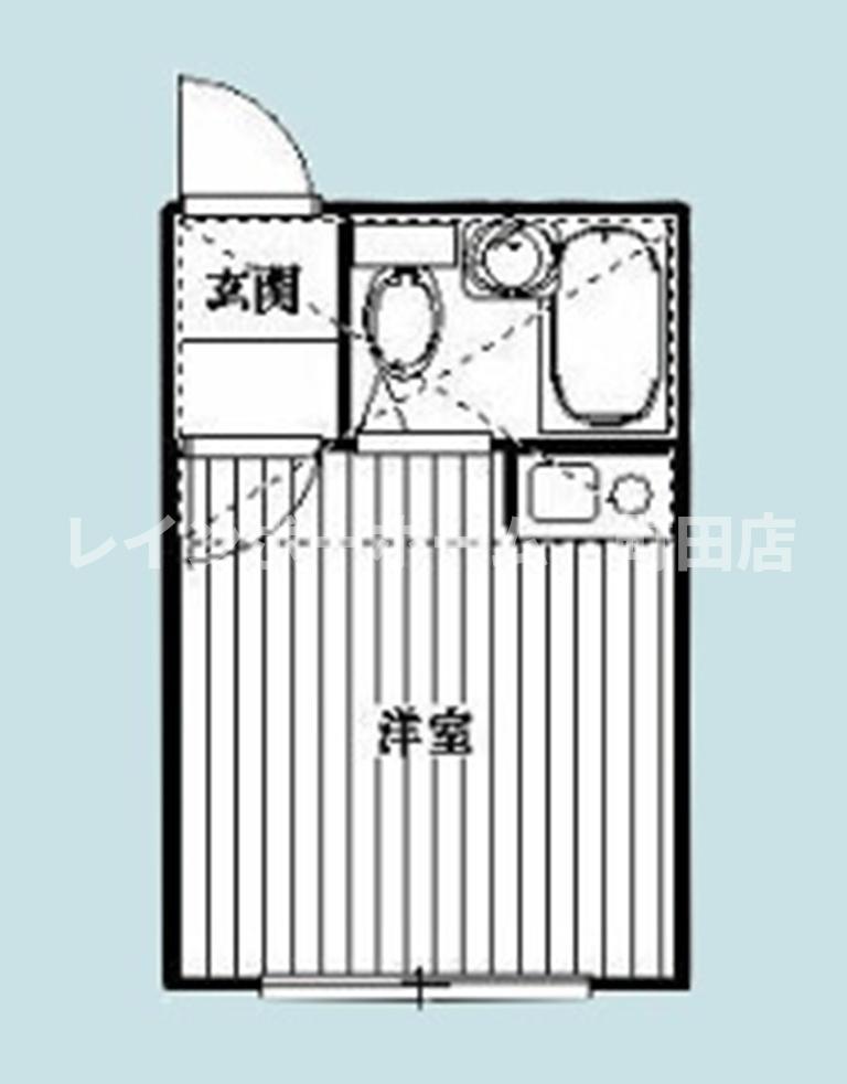 カーメルヴィラⅢ(ワンルーム/1階)の間取り写真