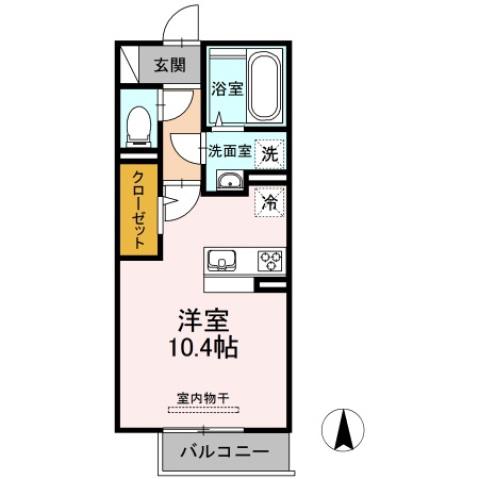 グレイス西崎(ワンルーム/1階)の間取り写真