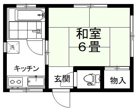 やよい荘(1K/2階)の間取り写真
