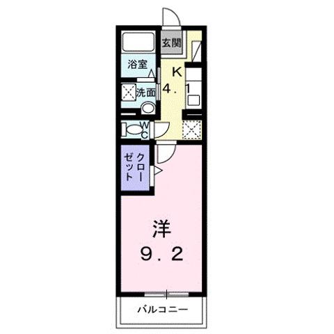 シャロル東福山(1K/3階)の間取り写真