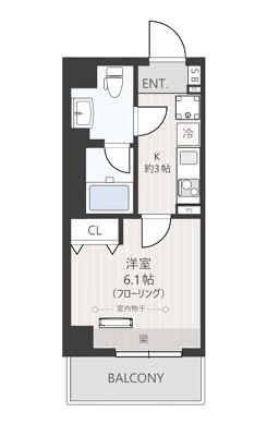 ノヴェレッテ(1K/3階)の間取り写真