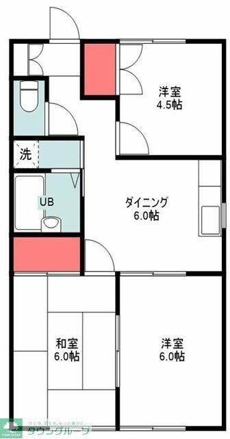 ハミングコート(3DK/1階)の間取り写真