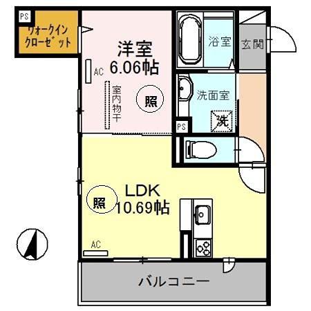 LA MAISON(1LDK/2階)の間取り写真