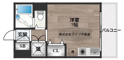 メゾンスギ(ワンルーム/2階)の間取り写真