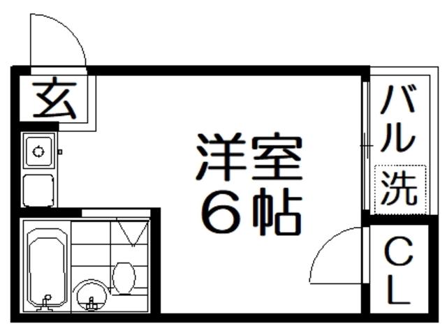 清水マンション(ワンルーム/1階)の間取り写真