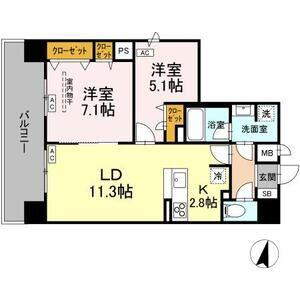 BULL HOUSE(2LDK/10階)の間取り写真