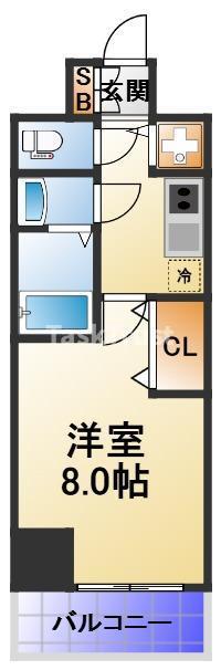 ONE ROOF FLAT TENJINBASHI(1K/4階)の間取り写真