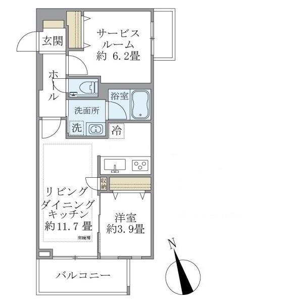 カールスルーエ吉祥寺(1SLDK/1階)の間取り写真