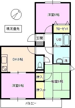 フェニックスST(3DK/2階)の間取り写真