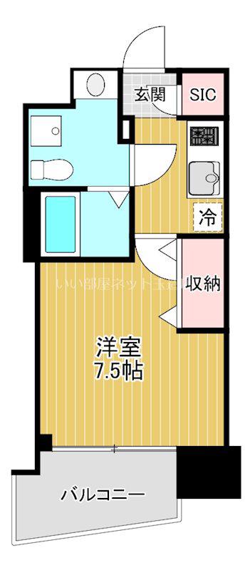 セレニテ谷九プリエ(1K/12階)の間取り写真