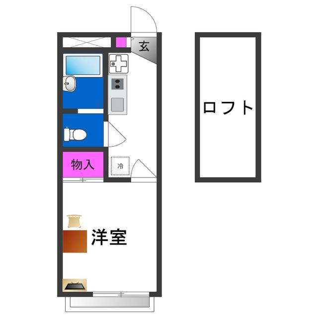 レオパレスネイバーズN(1K/1階)の間取り写真