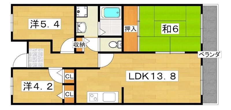 ラ・ジョリーメゾン(3LDK/1階)の間取り写真