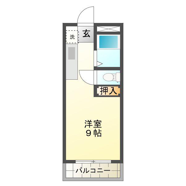 シーサイドスクエアB棟(1K/2階)の間取り写真