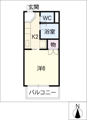 サープラスワンハヤシ(1K/2階)の間取り写真