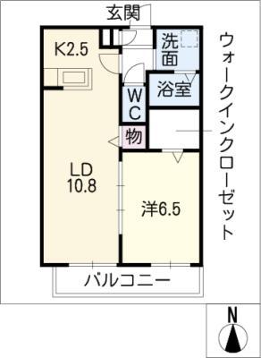 フレンドリーハウス(1LDK/1階)の間取り写真