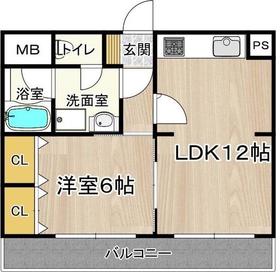 大正メゾン(1LDK/1階)の間取り写真