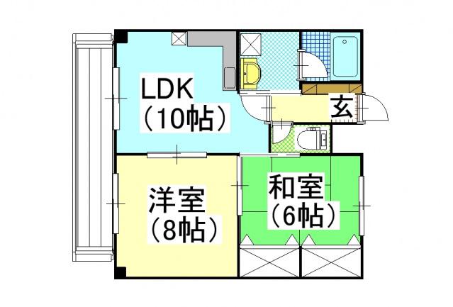 メゾンタイショウ3(2LDK/3階)の間取り写真