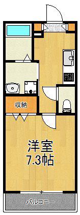 メゾンいづみ(1K/2階)の間取り写真