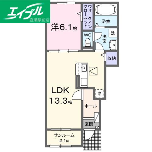 ルミエール・K(1LDK/1階)の間取り写真
