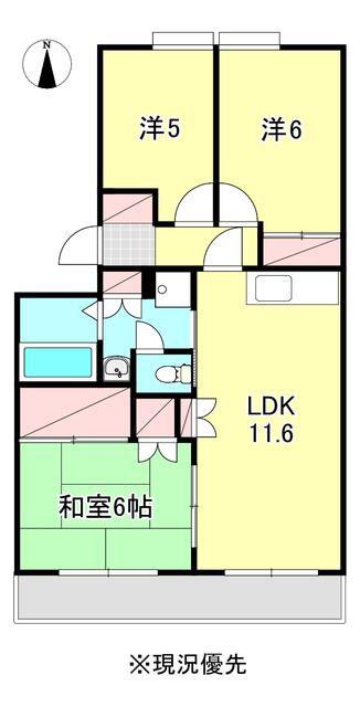 ビューテラス1(3LDK/1階)の間取り写真