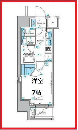 ルフォンプログレ浅草入谷(1K/7階)の間取り写真