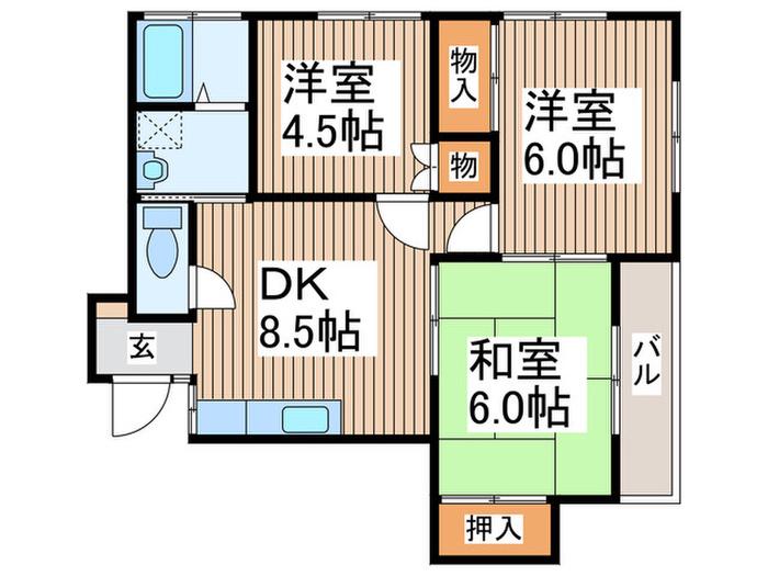 小松コーポ(3DK/2階)の間取り写真