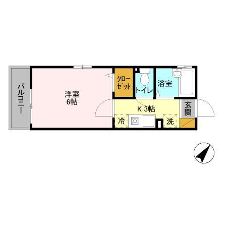 エスタシオン行徳(1K/3階)の間取り写真