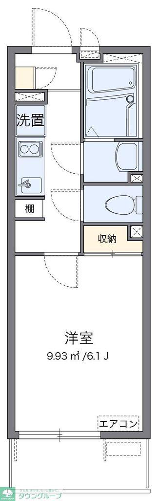 レオネクストブランドール根岸(1K/1階)の間取り写真