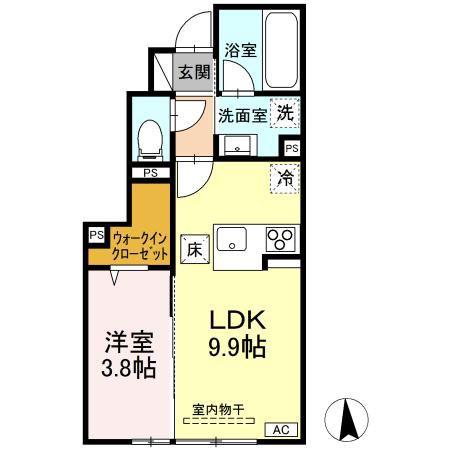 レジデンス翠(1LDK/1階)の間取り写真