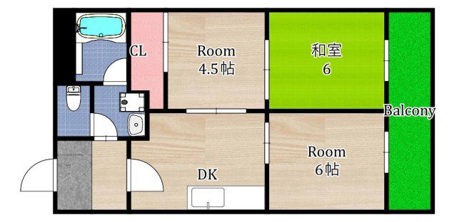 ホワイトシャンボール(3DK/3階)の間取り写真