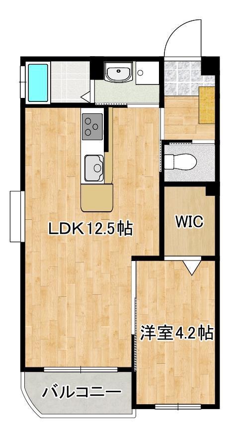 サンセット・ラディア(1LDK/1階)の間取り写真