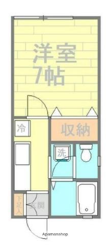 朝奈美ハイツ(1K/1階)の間取り写真