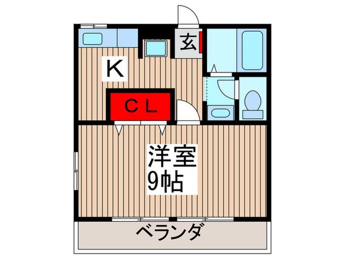 ドリームヴィラ(1K/1階)の間取り写真