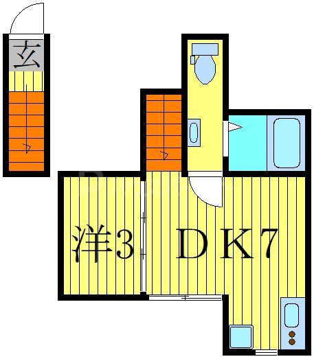 CAMP DAVID(1DK/2階)の間取り写真
