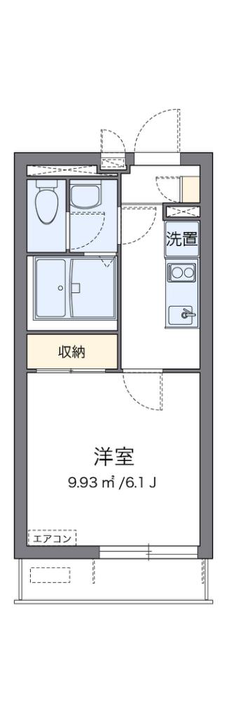 クレイノSHIN OSAKA(1K/1階)の間取り写真