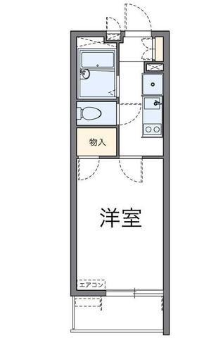 レオパレスソレアードII(1K/3階)の間取り写真