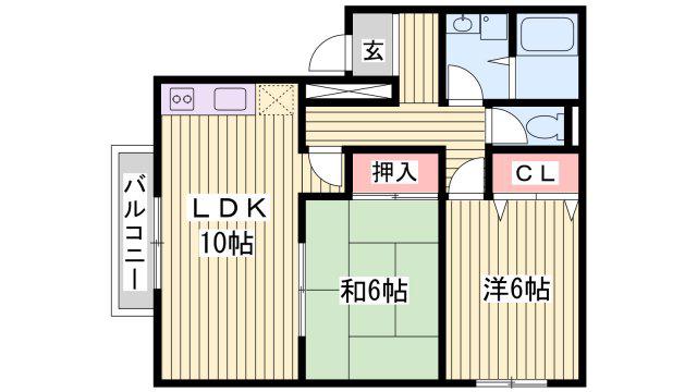 メゾンドクール(2LDK/1階)の間取り写真