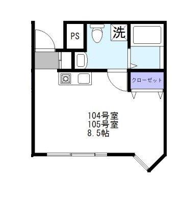 RECIPE阿佐谷(ワンルーム/1階)の間取り写真