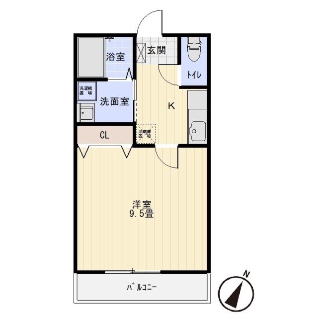 エスポワールハイムII(1K/2階)の間取り写真
